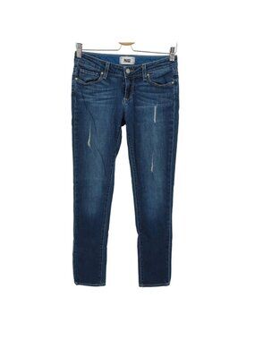 Paige Womens 24 Jimmy Jimmy Skinny Distressed Medium Blue Wash Denim Jeans Pants